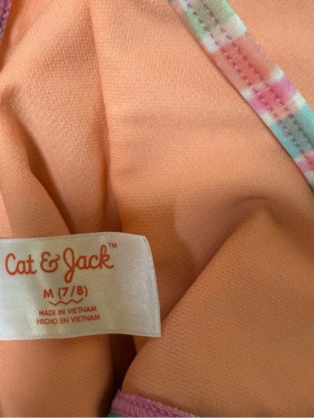 Cat & Jack Girls Plaid Bikini 2 Piece Swimsuit Pink Blue Size M 7-8